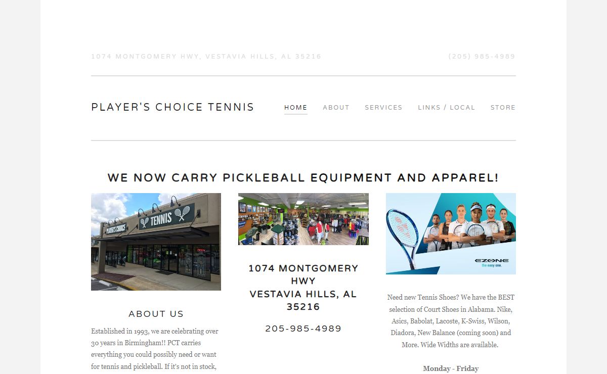 PLAYER'S CHOICE TENNIS