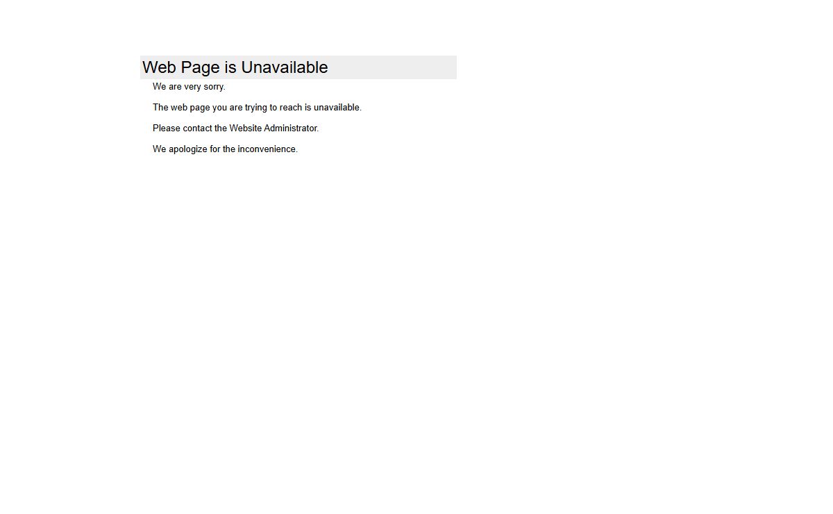 Web Page is Unavailable