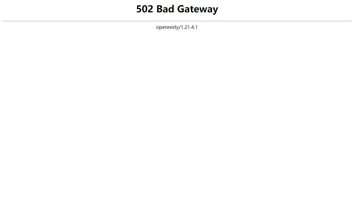 502 Bad Gateway