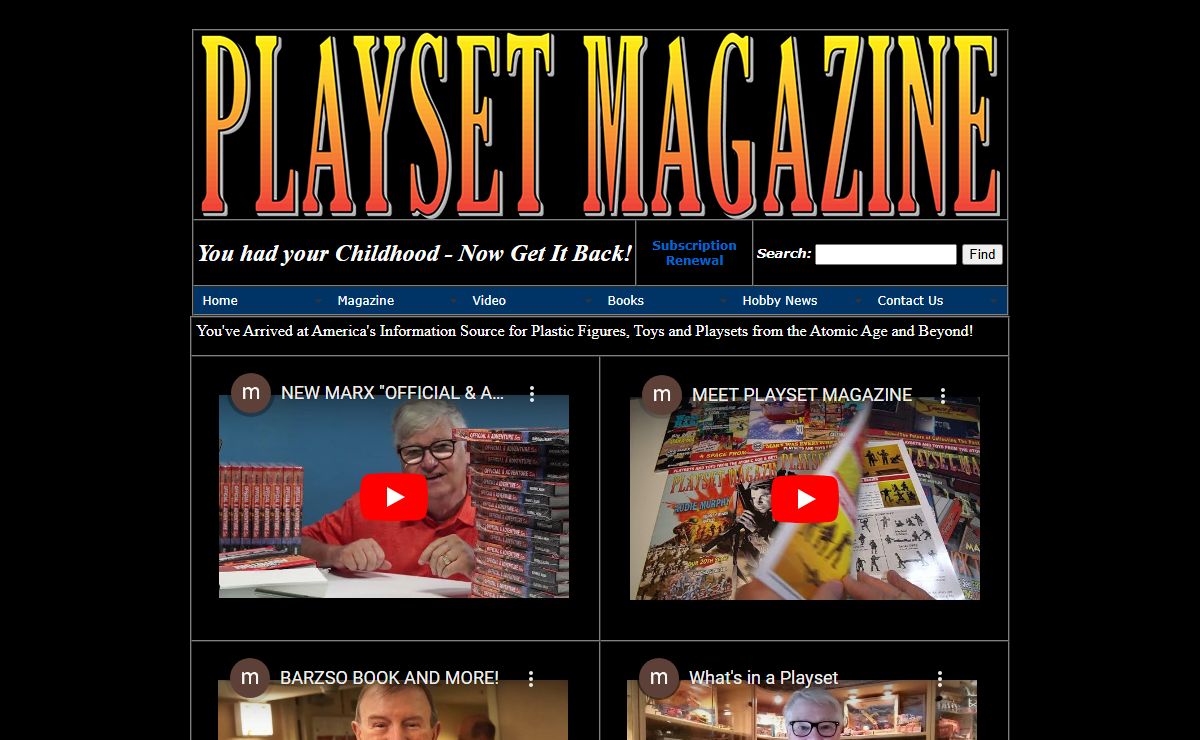 Playset Magazine - Your Information Source for Marx Playsets, Plastic Toy Soldiers and More