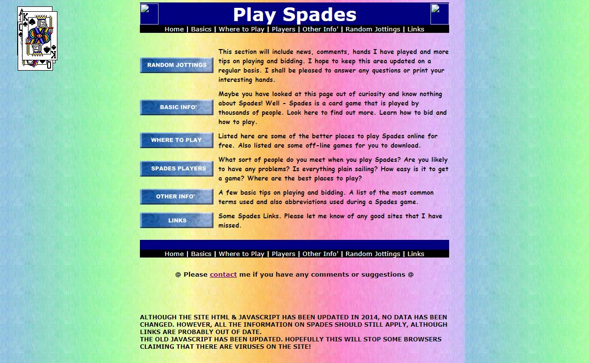 PlaySpades - Information and advice on the card game of Spades