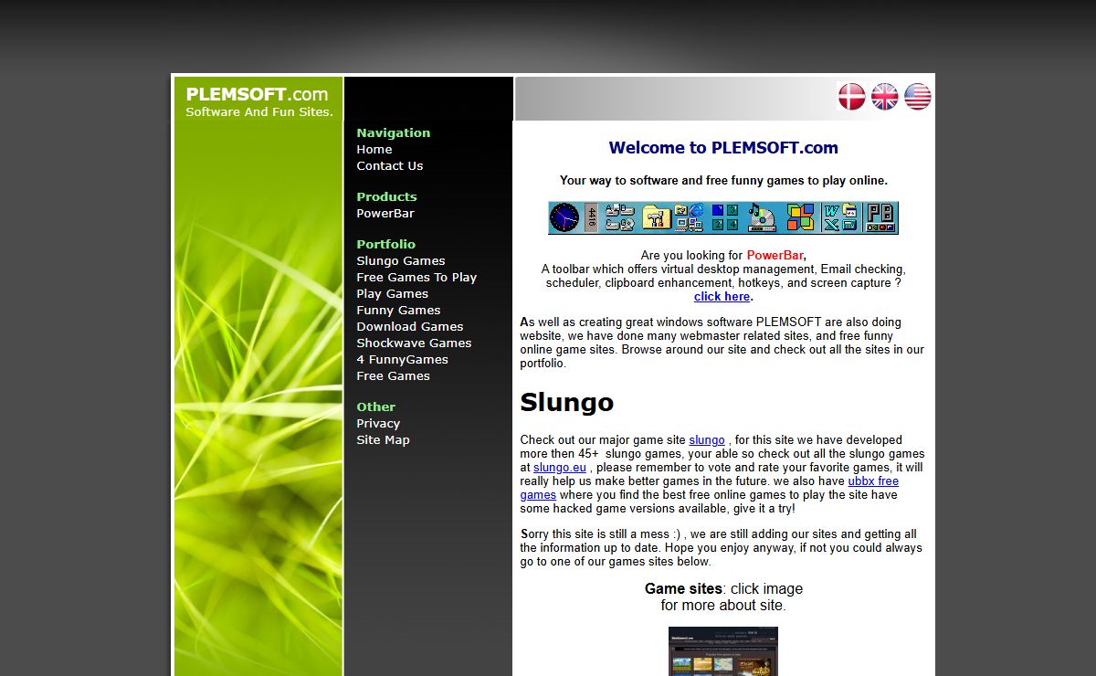 PLEMSOFT - PowerBar, Slungo.com, Funny games, play games free online.