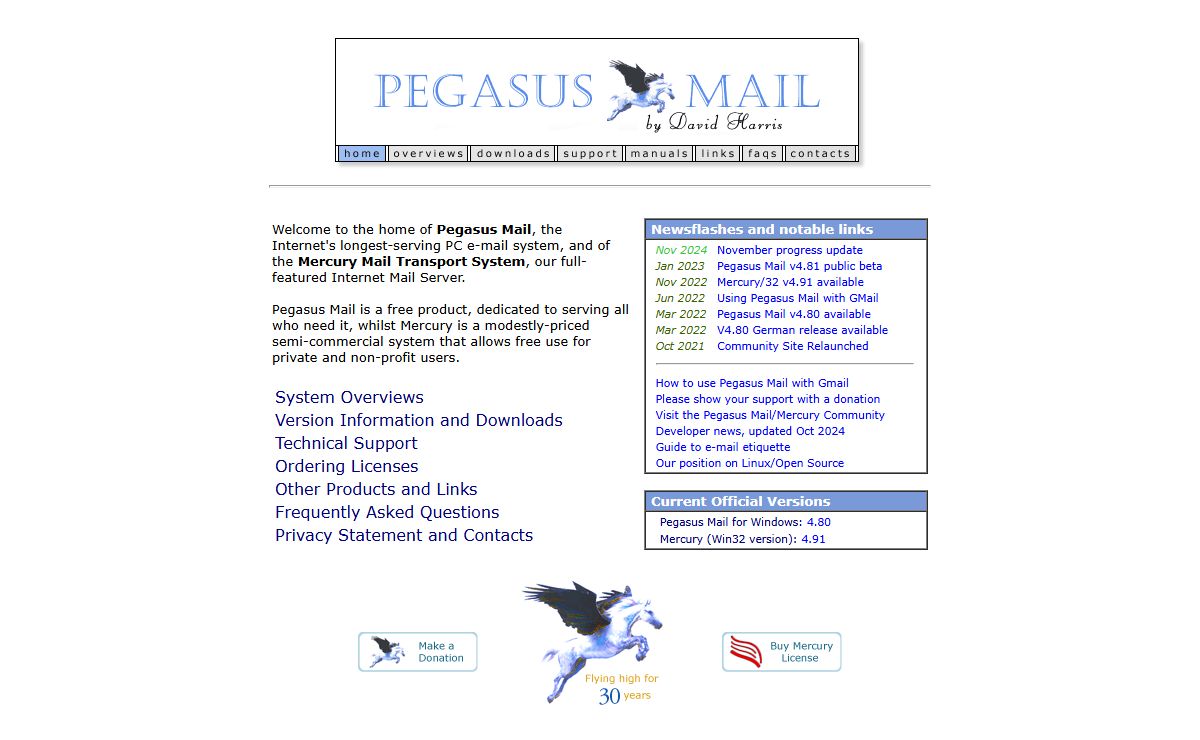 Pegasus Mail and Mercury