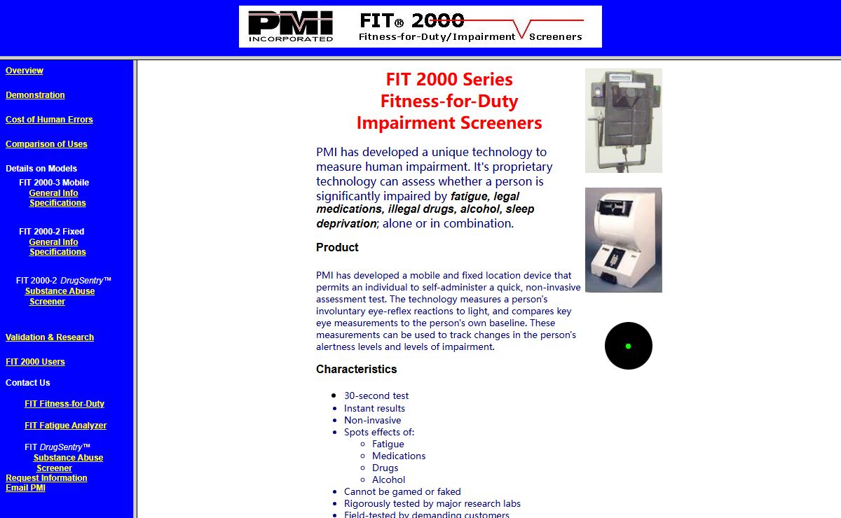 PMI Inc. - FIT 2000 Fitness for Duty Impairment Screener
