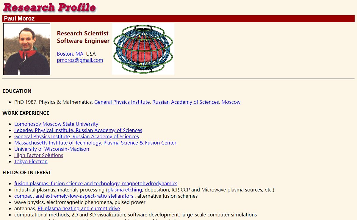 Paul Moroz's Research