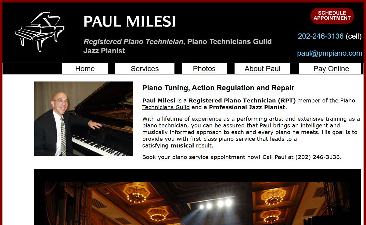 Paul Milesi — Registered Piano Technician & Jazz Pianist — Washington, DC