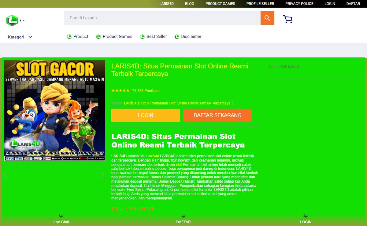 LARIS4D: Situs Permainan Slot Online Resmi Terbaik Terpercaya