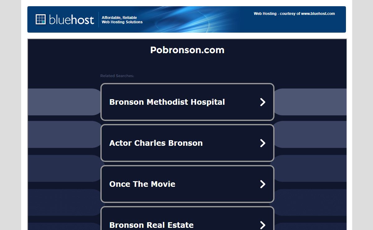 Welcome pobronson.com - BlueHost.com