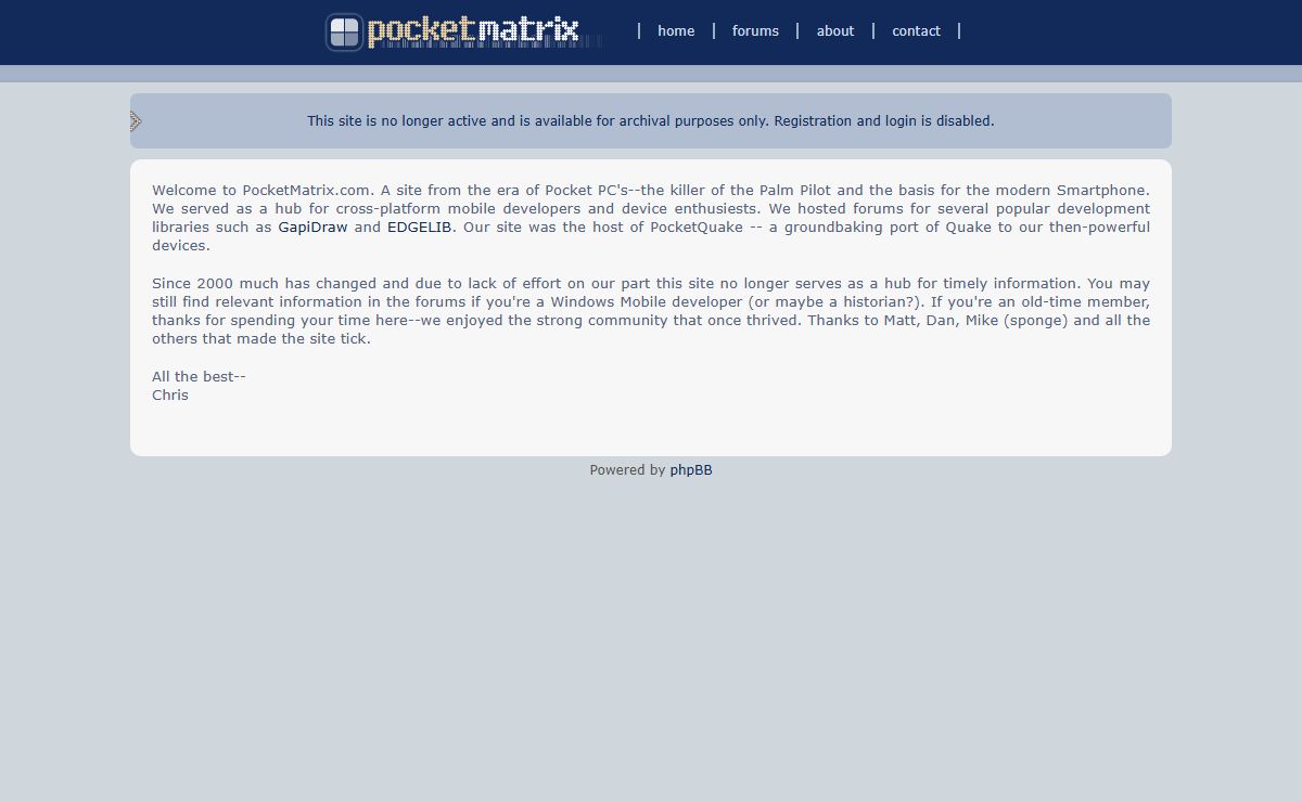 PocketMatrix • Index