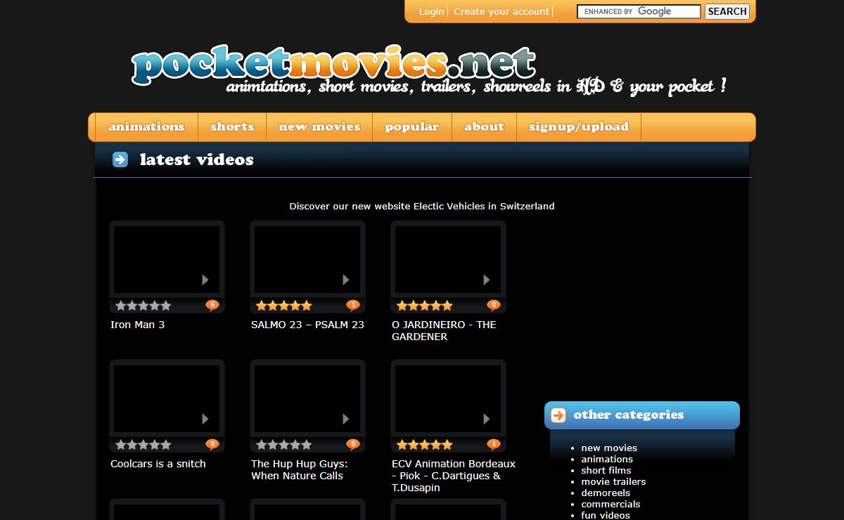 Download movies : animations, trailers, ... Find animators CV, jobs | PocketMovies.net