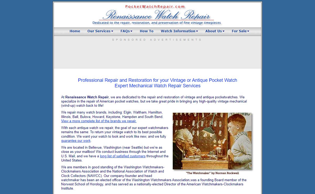 Renaissance Watch Repair - Expert Repair for Your Vintage or Antique Pocket Watch