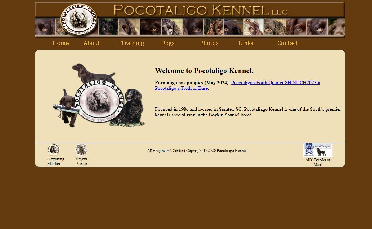 Home Page, Pocotaligo Kennel