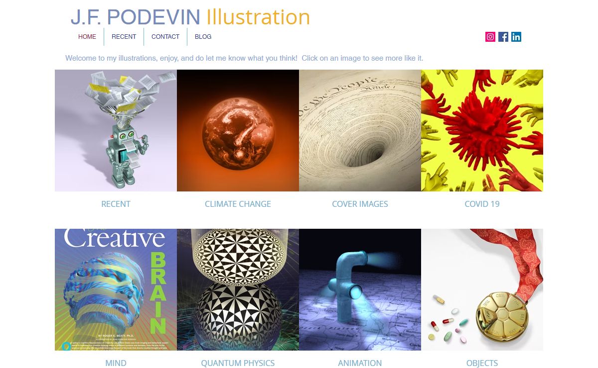 Podevin.com, featuring the art of Internationally recognized California based editorial illustrator Jean-Francois Podevin