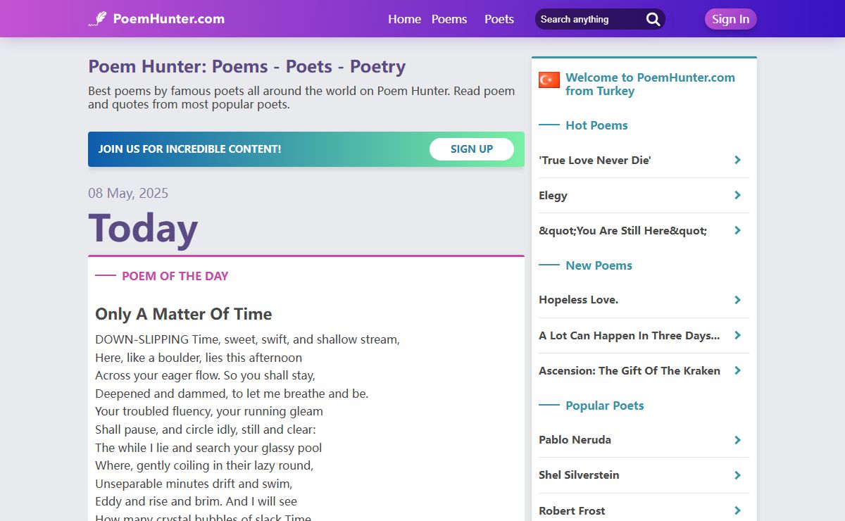 Poem Hunter: Poems - Poets - Poetry