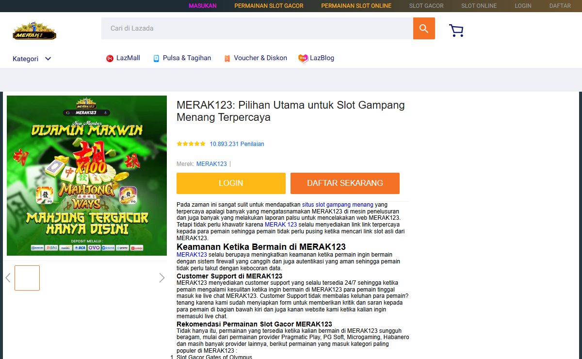 MERAK123: Pilihan Utama untuk Slot Gampang Menang Terpercaya
