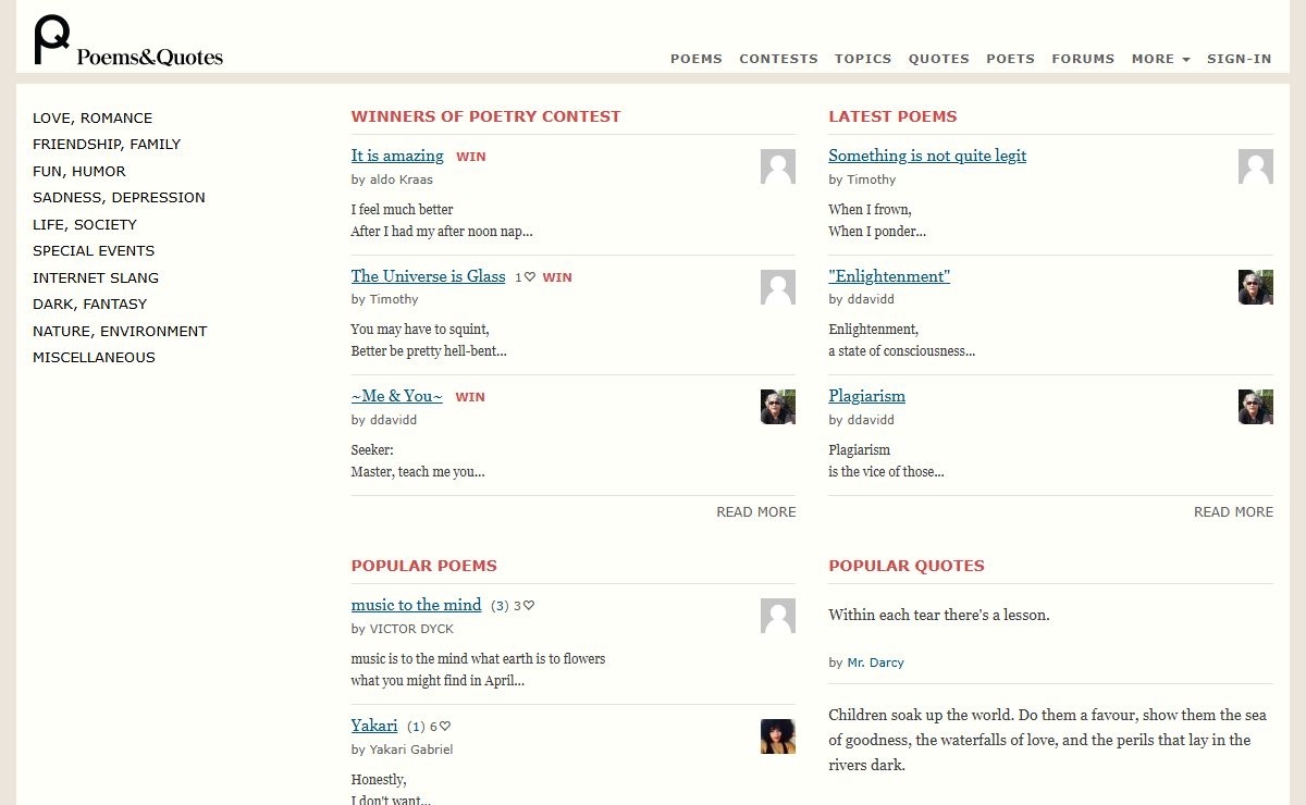 Write Poems And Quotes Online