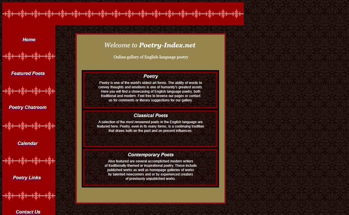 Poetry-Index: Classic and Modern English language poetry