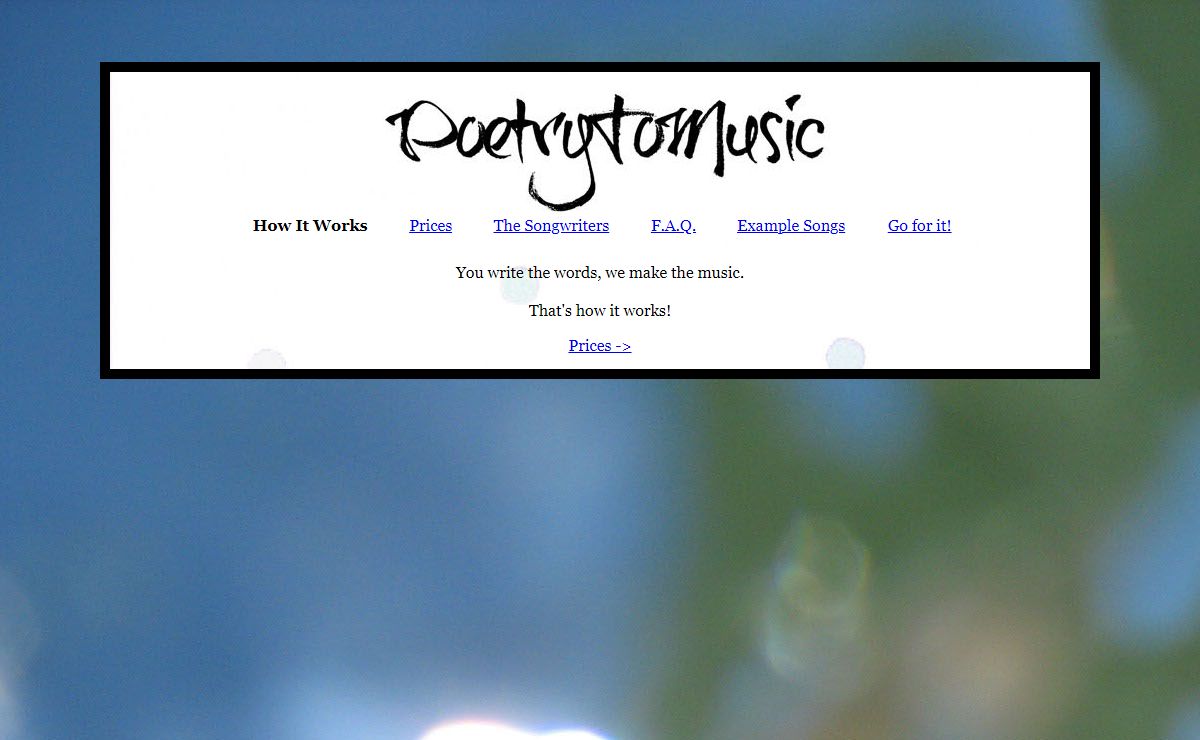 PoetryToMusic.com - How It Works