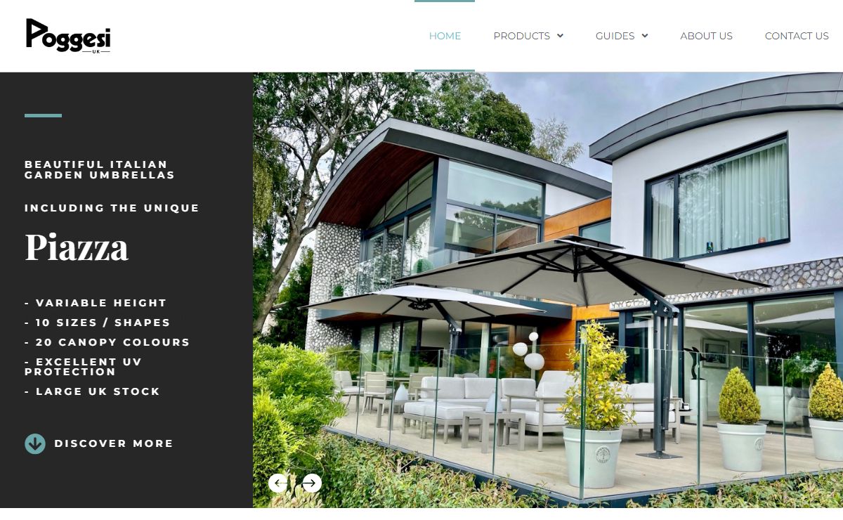 Poggesi Garden Umbrellas | Large Cantilever Umbrella Collections