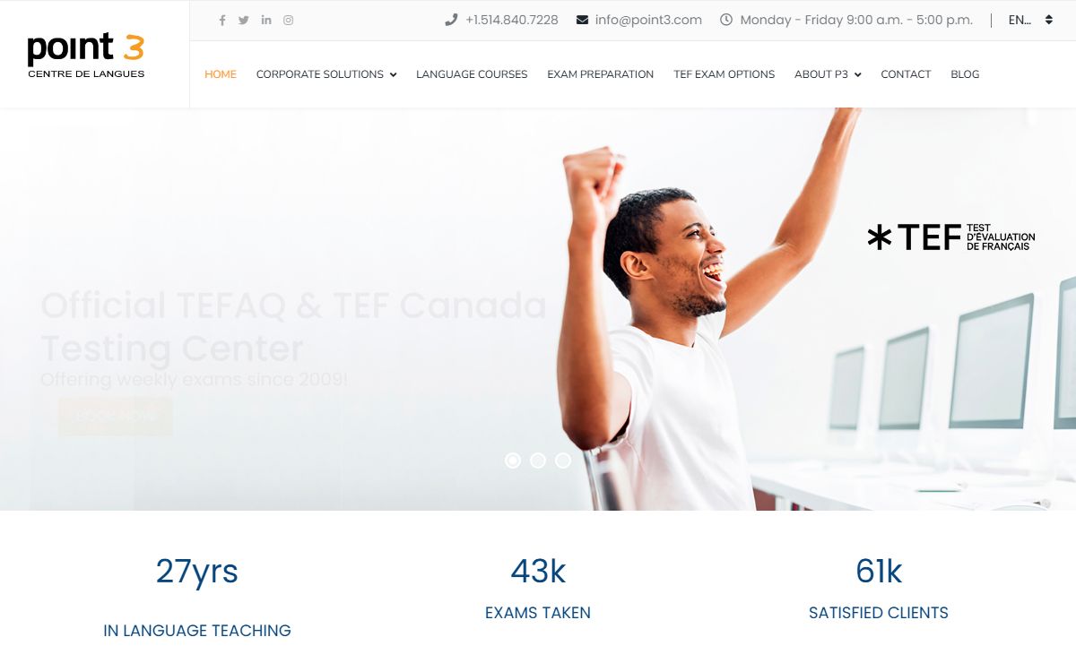 English, French language, TEFAQ, TEF Canada - POINT3