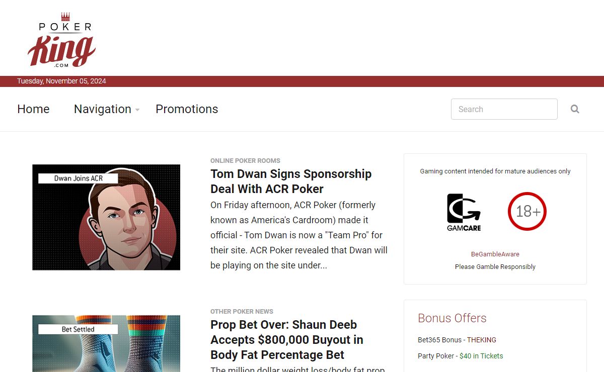 Poker King | Bonus Codes | Poker News | Opinion Articles