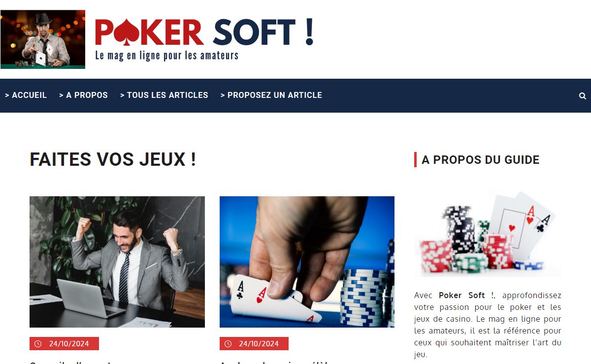 Poker Soft ! : Le mag en ligne pour les amateurs du jeu