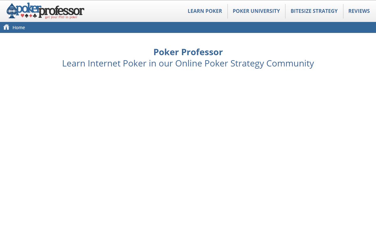 Poker Professor: Learn Internet Poker & Online Poker Strategy