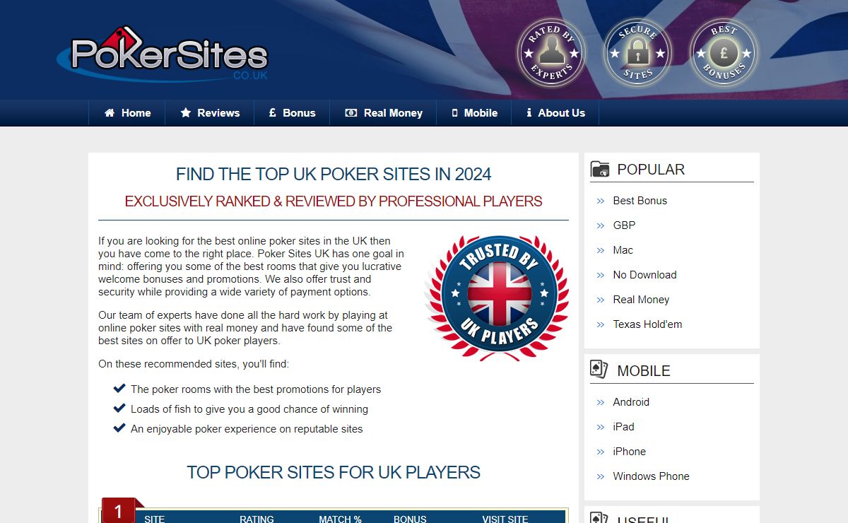 #1 UK Poker Sites Guide - 2024's Best UK Online Poker Sites