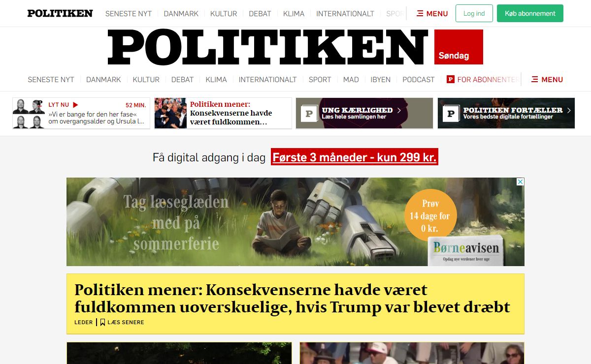 Politiken: Forsiden