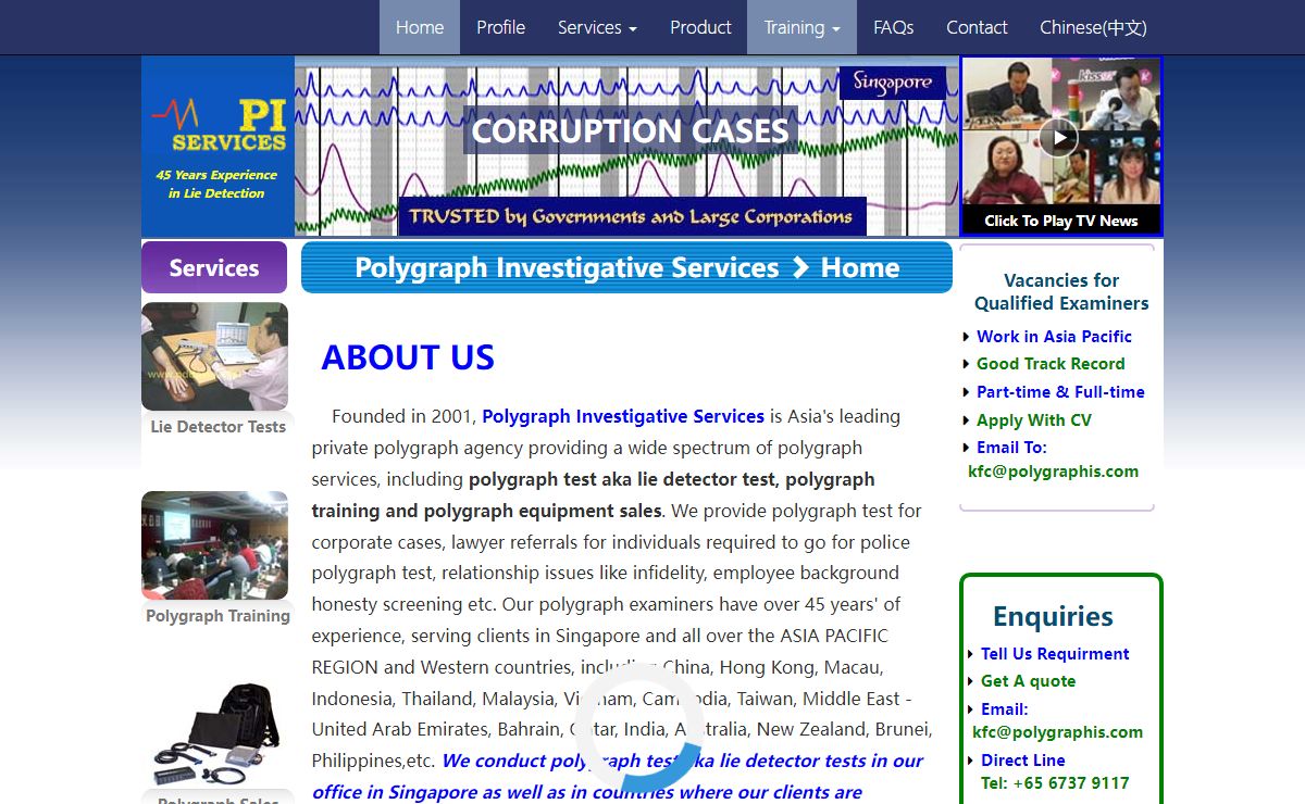 Polygraph Service aka Polygraph Test aka Lie Detector Test ASIA-PACIFIC