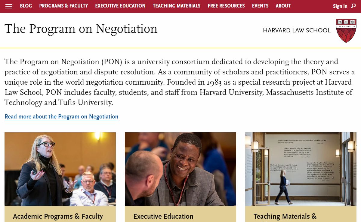PON - Program on Negotiation at Harvard Law School