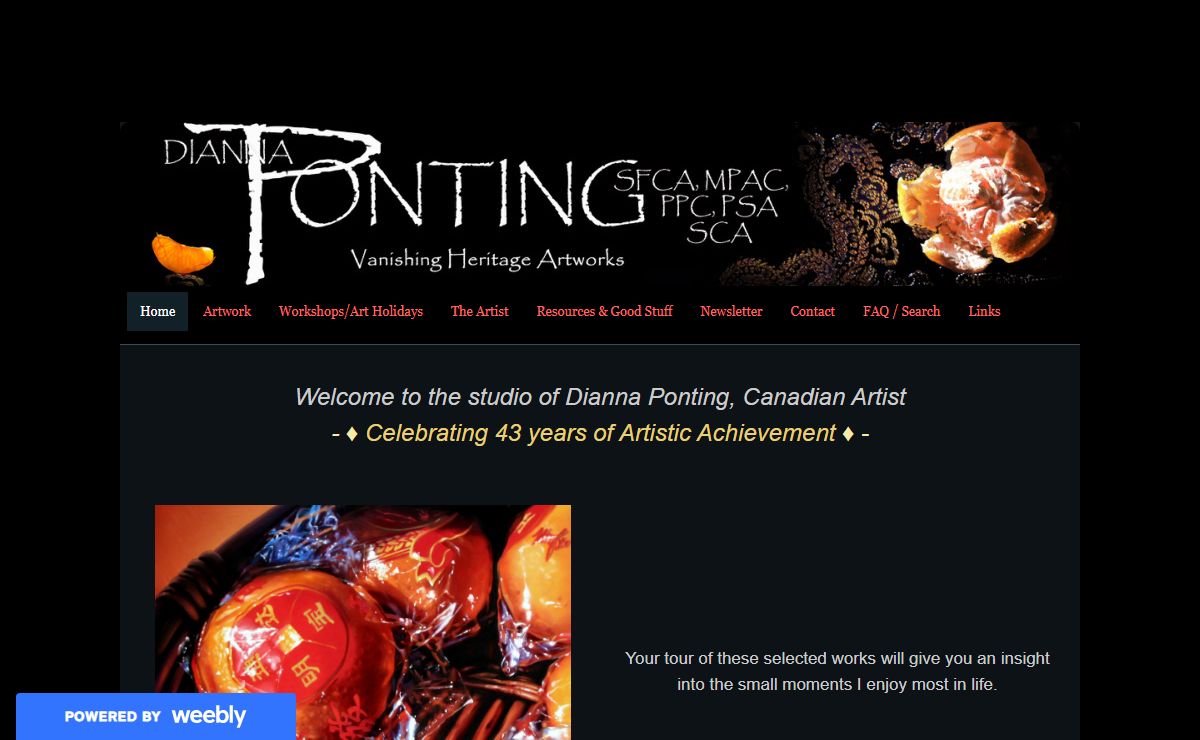 Dianna Ponting is well known Canadian Artist and pastel instructor who travels the world teaching workshops and leading art holidays.