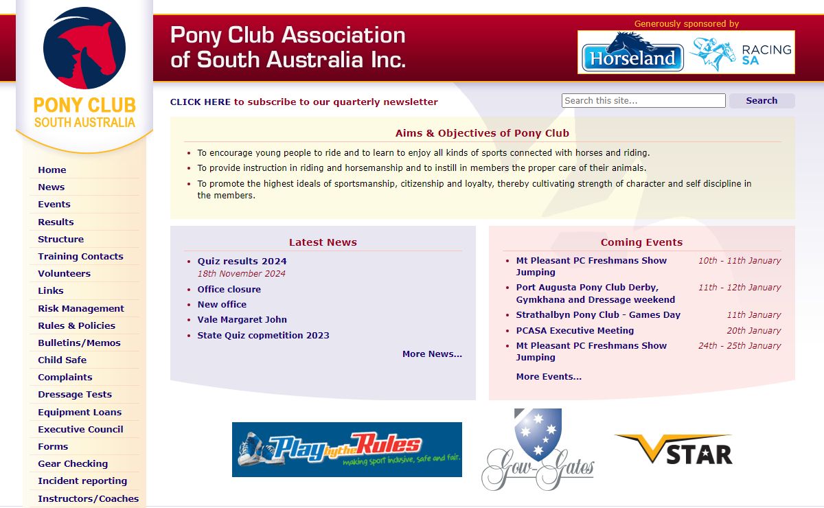 Pony Club Association of South Australia Inc. New