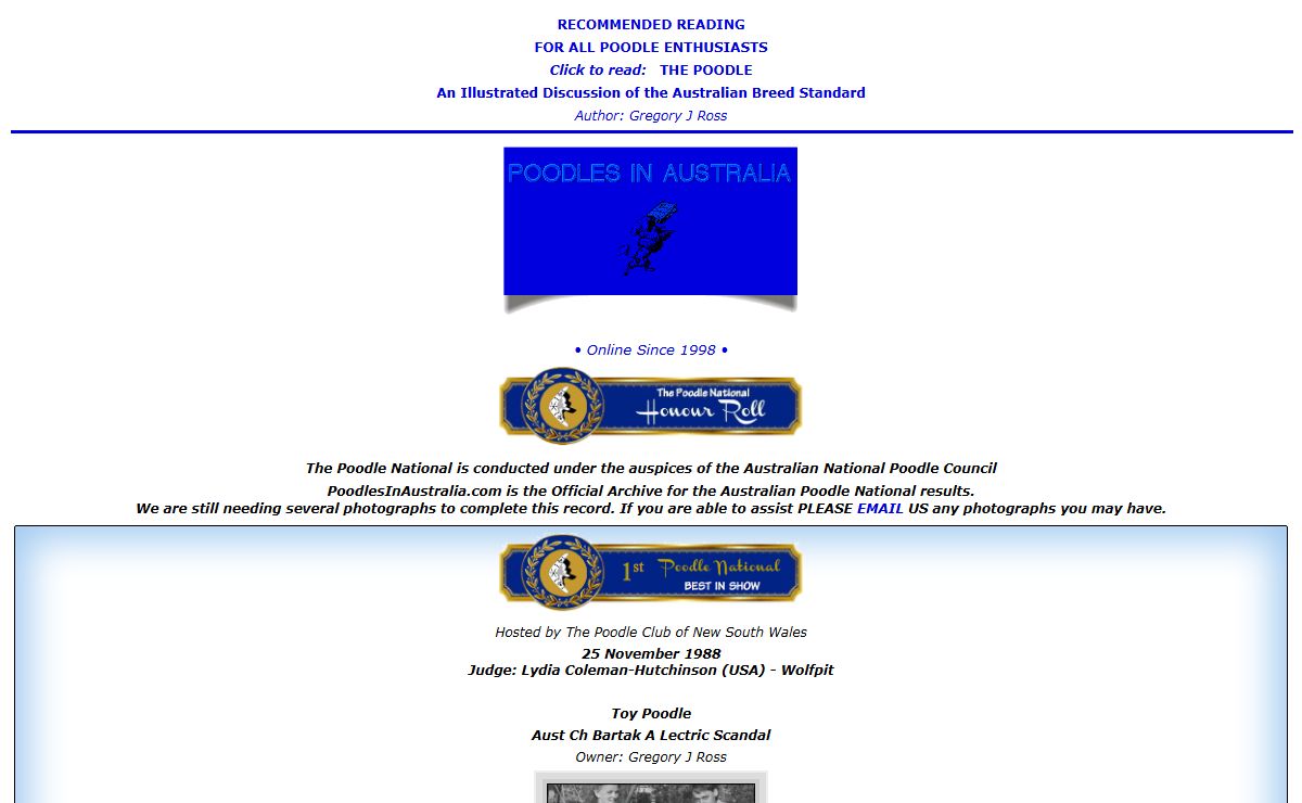 Australian Poodle National Speciality Show Results