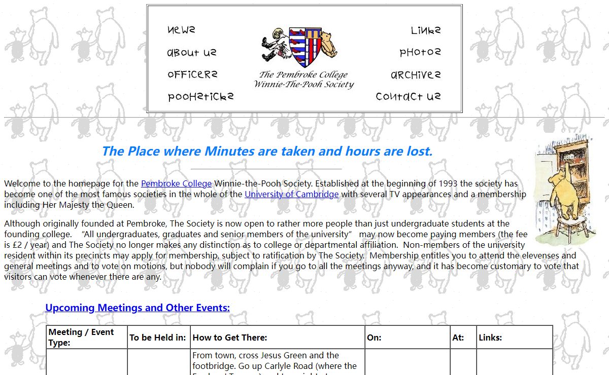 The Pembroke College Winnie-The-Pooh Society