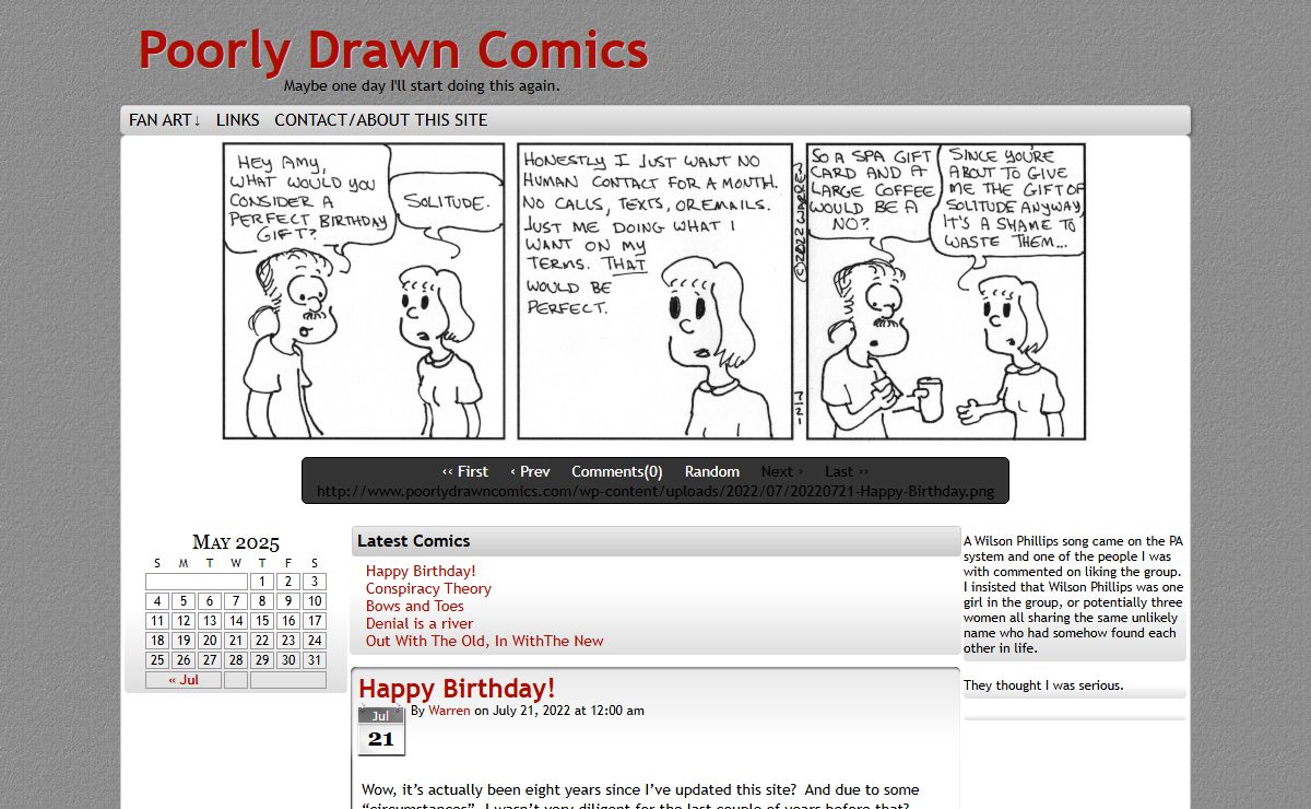 Poorly Drawn Comics – Maybe one day I'll start doing this again.