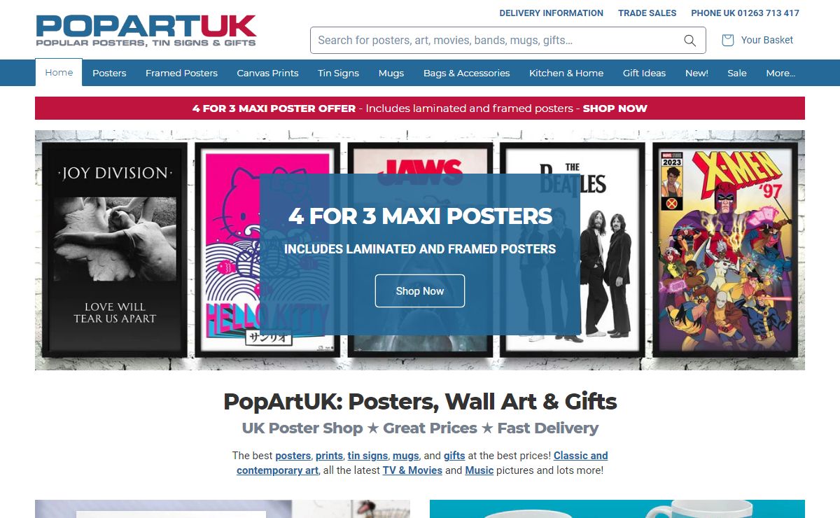 PopArtUK: Posters, Tin Signs, Canvas Prints, Art Gifts and Mugs