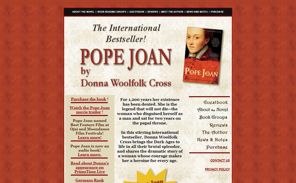 Pope Joan: a Novel by Donna Woolfolk Cross