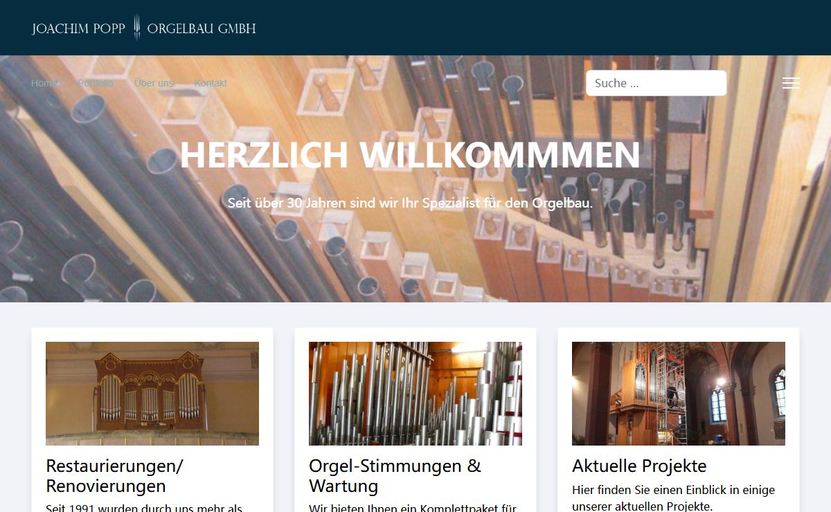 Joachim Popp Orgelbau GmbH - Herzlich Willkommen