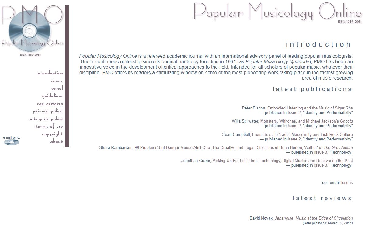 Popular Musicology Online - ISSN 1357-0951