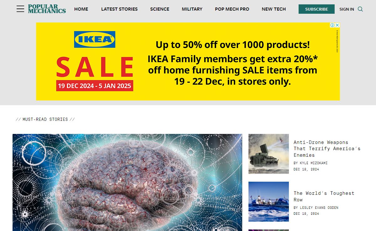 Popular Mechanics - Product Reviews, How-To, Space, Military, Math, Science, and New Technology