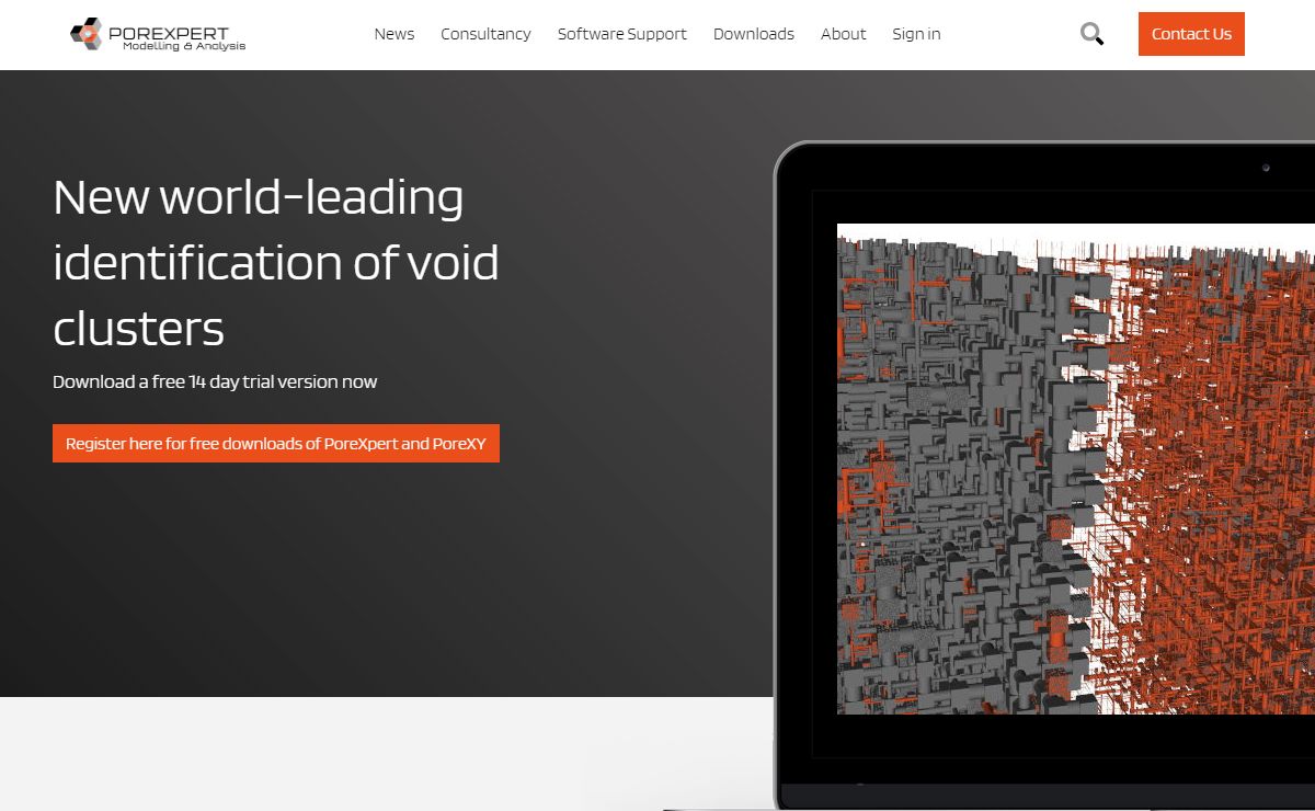 PoreXpert void network and pore fluid modelling