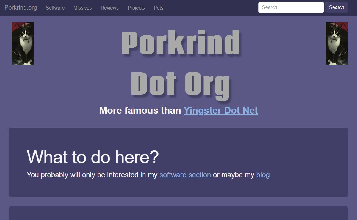 Porkrind Dot Org: Portal for the masses.
