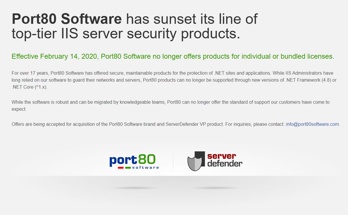 Web Application Security & Performance Tools for Microsoft IIS Servers | Port80 Software
