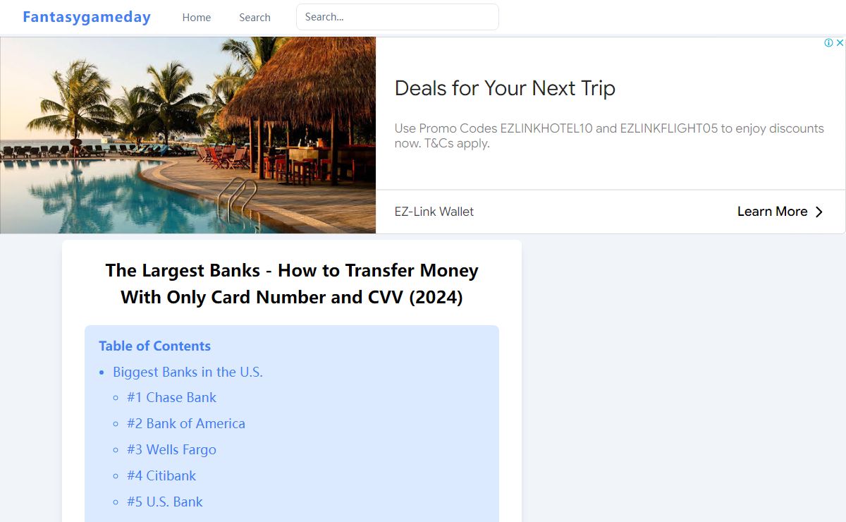 The Largest Banks - ​​How to Transfer Money With Only Card Number and CVV (2024)