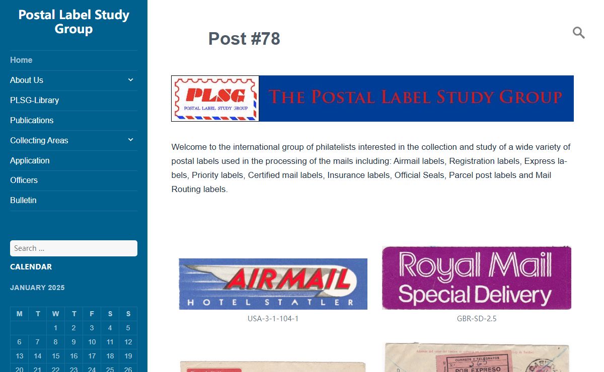 Postal Label Study Group