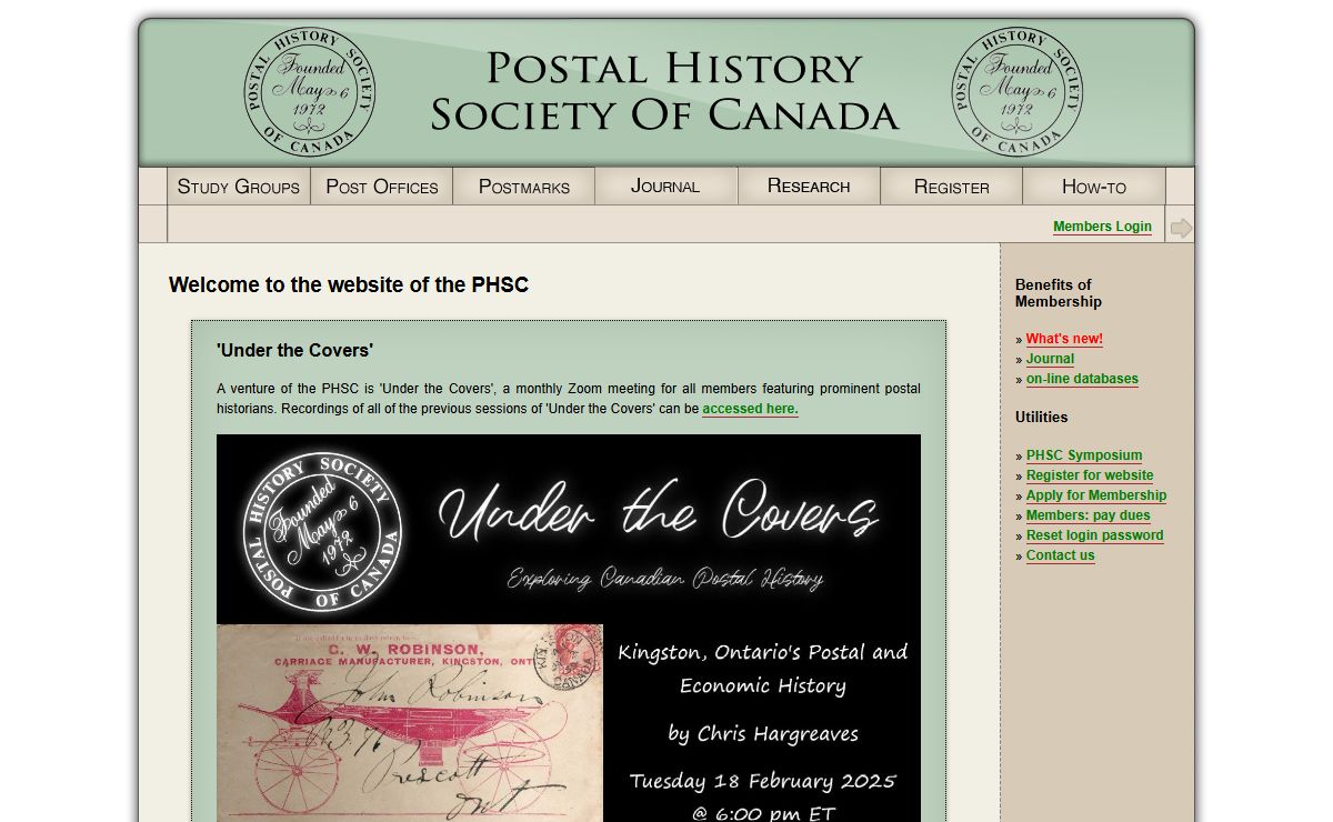 Postal History Society of Canada (PHSC)