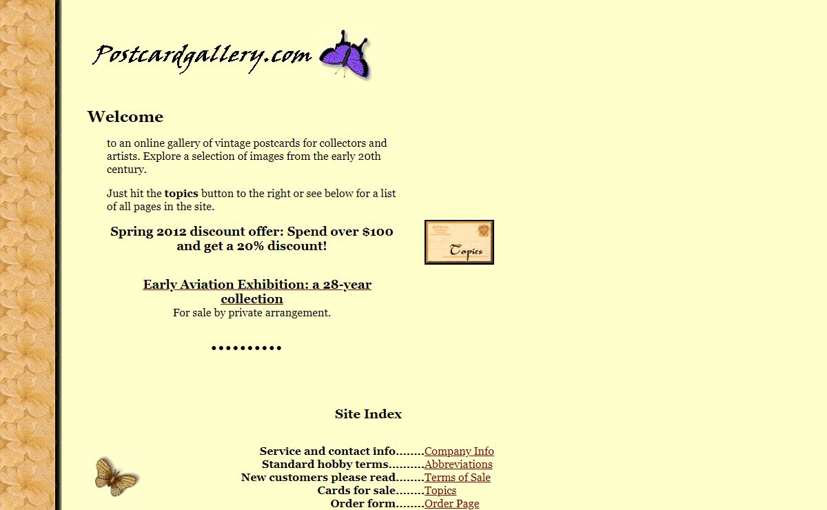 Postcardgallery.com: online selection of rare and old postcards