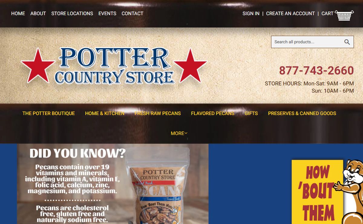 Order The Freshest Texas Pecans | Roasted, Chocolate, & Shelled Pecans – Potter Country Store