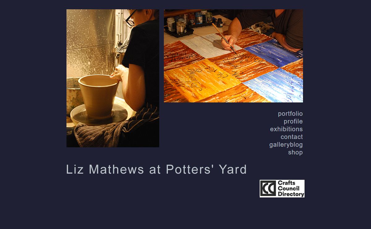 Liz Mathews at Potters' Yard - studio potter, designer-maker, lettering artist
